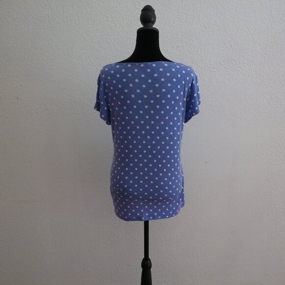 Purple polka dots V-neck T-shirt, with lace details - Picture 6 of 6